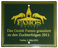 Sporthaus Verden - Staldplaketter - Famos 2011